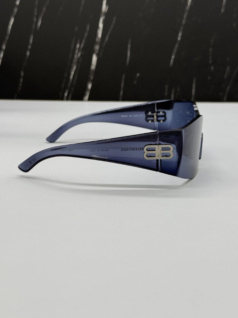 NEW BALENCIAGA BB0292S 002 BLUE UNISEX GEOMETRIC SUNGLASSES BALENCIAGA EYEWEAR - Picture 7 of 12